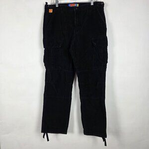 Empyre Y2K Corduroy Relaxed Fit Skate Mens Size 32 Black Cargo Pants